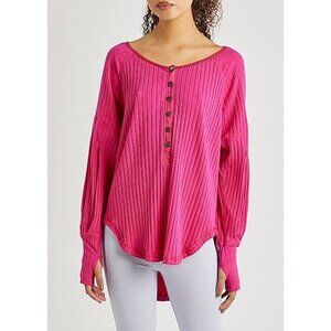 Free People Bella Layer Passion Fruit Pink Thermal Top Women's Size X-Small XS
